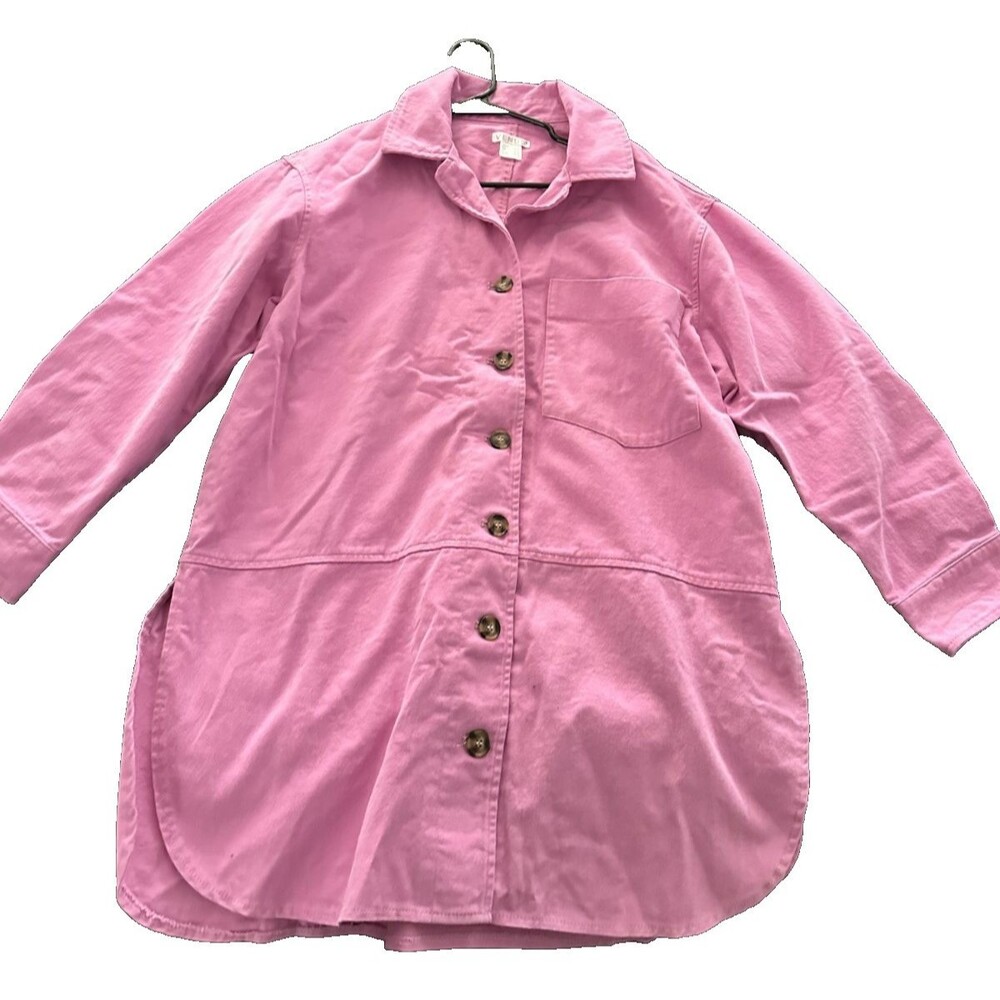 Venus women's Oversized Denim overshirt Shacket M pink cotton shirt/jacket New